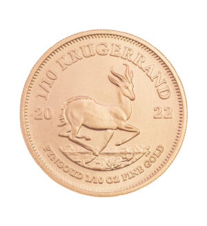 Moneda Krugerrand Oro 1/10 oz 2022 cara - INVERMONEDA
