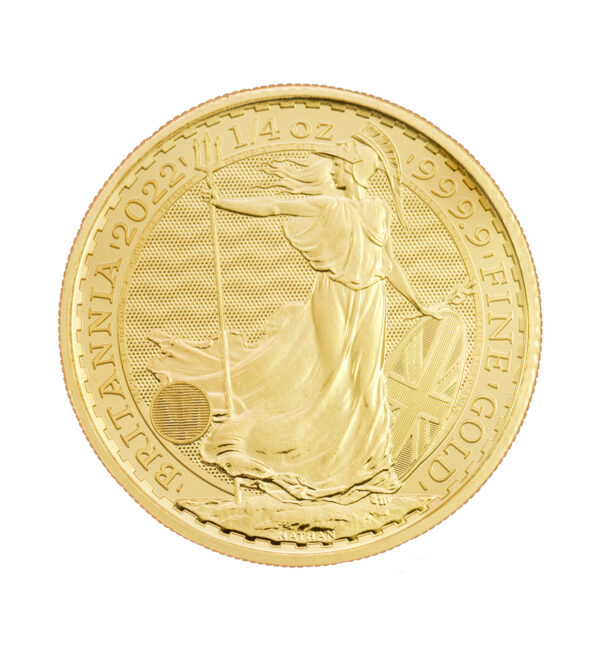 Moneda Oro Britannia 1_4oz 2022 cara - INVERMONEDA