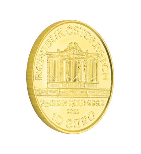 Moneda Oro Filarmonica 1_10oz 2022 back - INVERMONEDA