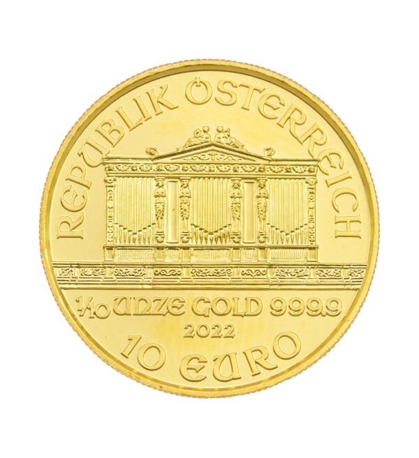 Moneda Oro Filarmonica 1_10oz 2022 cruz - INVERMONEDA