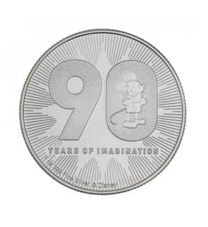 Moneda Mickey Mouse 90 Aniversario de Plata de 1oz del 2018 cara - INVERMONEDA