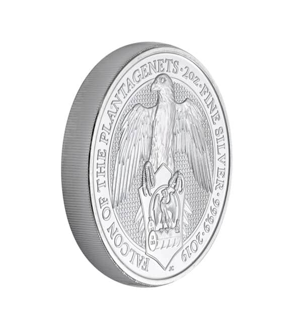 Moneda Falcon of Plantagenet de Plata de 2oz del 2019 front - INVERMONEDA