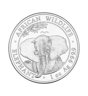 Moneda Elefante de Somalia Plata 1 oz 2021 cara - INVERMONEDA