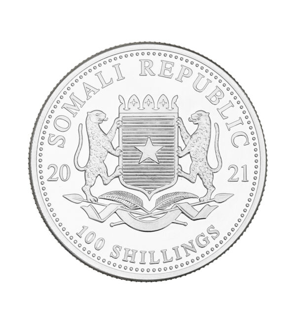 Moneda Elefante de Somalia Plata 1 oz 2021 cruz - INVERMONEDA