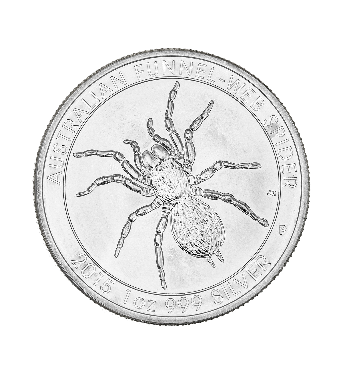 Moneda Funnel-Web Spider Plata 1oz 2015 cara - INVERMONEDA