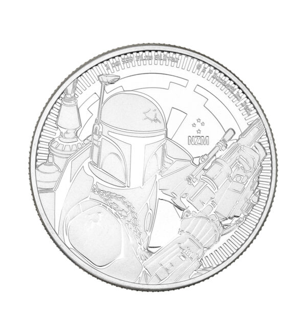 Moneda Plata Boba Fett 1oz 2020 Serie Star Wars cara - INVERMONEDA