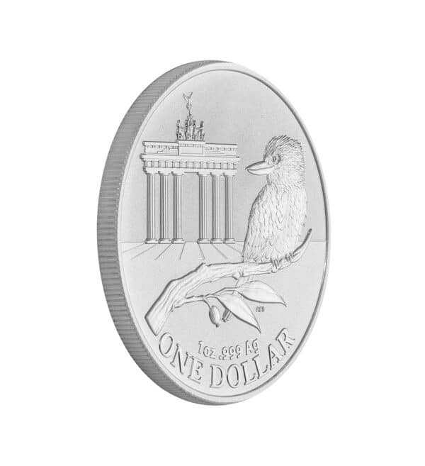 Moneda Kookaburra de Plata de 1oz del 2020 – Brandenburg Gate front - INVERMONEDA