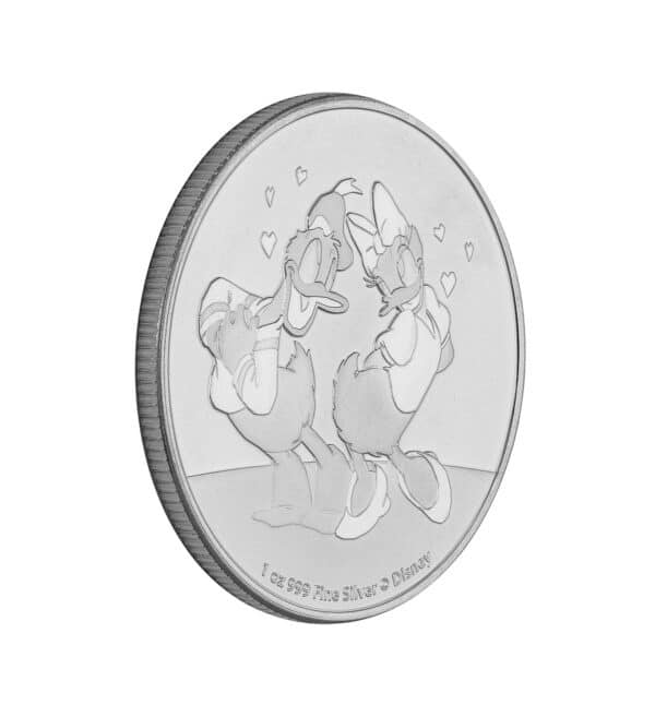 Moneda Donald y Daisy Plata 1oz 2021 front - Serie Disney - INVERMONEDA