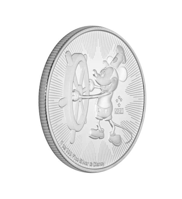 Moneda Plata Mickey Mouse Steamboat Willie 1oz 2017 front - INVERMONEDA