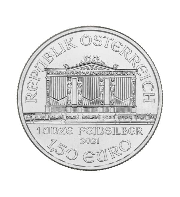 Moneda Filarmonica Viena Plata 1oz 2021 cara - INVERMONEDA