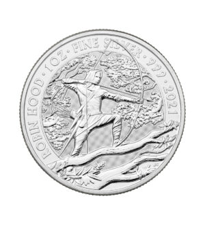 Moneda Robin Hood Plata 1oz 2021 cara - INVERMONEDA
