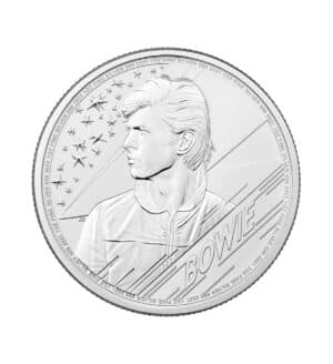 Moneda David Bowie Plata 1oz 2021 - Serie Music Legends - cara - INVERMONEDA