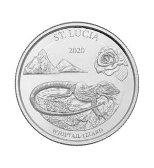Moneda Whiptail Lizard Plata 1oz 2020 cara - INVERMONEDA