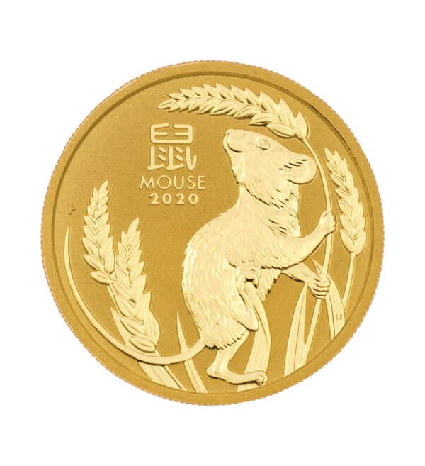 Moneda Año del Ratón de Oro de ½ oz del 2020 cara - INVERMONEDA