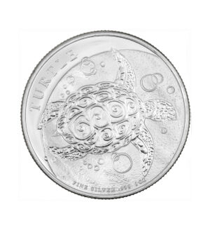 Moneda Hawking Turtle Plata 1oz 2021 cara - INVERMONEDA