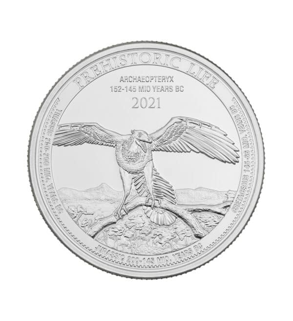 Moneda Plata Archaeopteryx 1oz 2021 cara - INVERMONEDA
