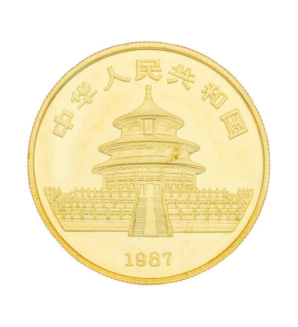 Moneda Panda China Oro 1oz 1987 cruz - INVERMONEDA