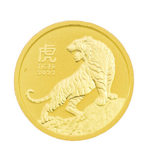 Moneda Año del Tigre de Oro de ½ oz del 2022 cara - INVERMONEDA