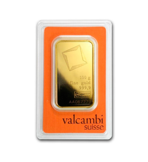 Lingote Oro Valcambi 100 g Minted - INVERMONEDA