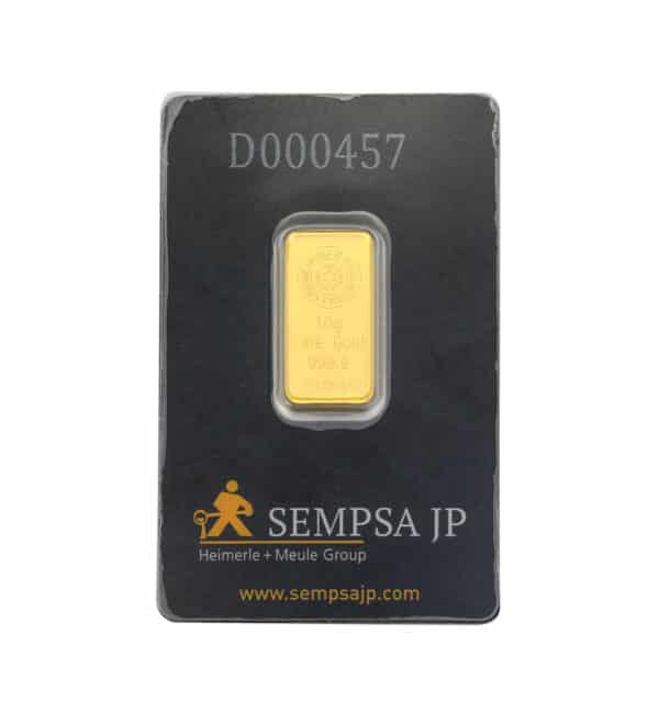 Lingote oro Sempsa 10G cara - INVERMONEDA