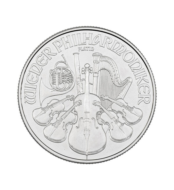 Moneda de Platino Filarmónica Viena de 1 onza del 2019 front - INVERMONEDA