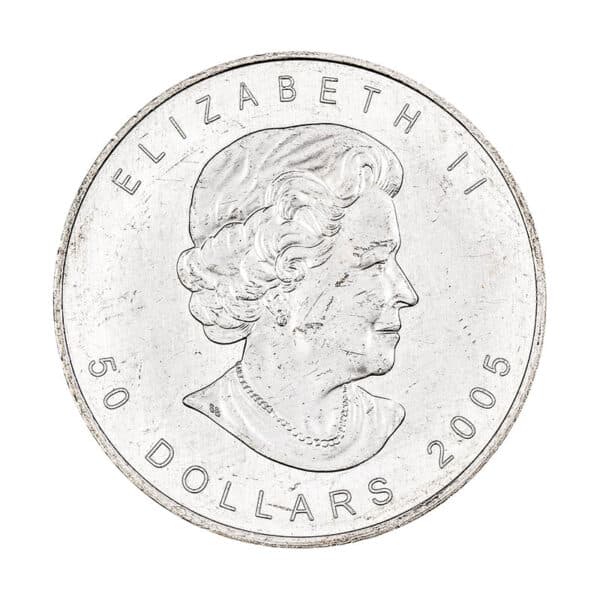 Moneda de Paladio Maple Leaf de 1 onza del 2005 cara | INVERMONEDA