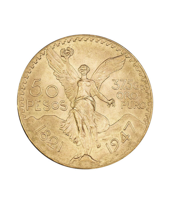 Moneda Peso Mexicano Oro 37,5g 1947 cara - INVERMONEDA