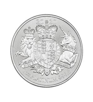 Moneda Royal Arms Platino 1 oz 2020 cara - INVERMONEDA