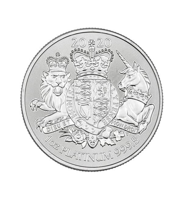 Moneda Royal Arms Platino 1 oz 2020 cara - INVERMONEDA
