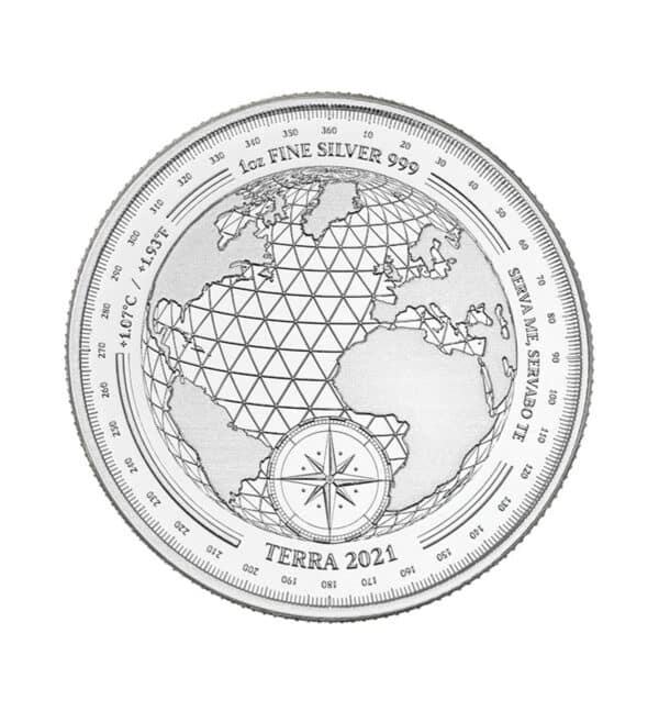 320-Moneda Terra Plata 1 oz 2021 cara | INVERMONEDA