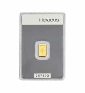 Lingote de Oro Heraeus de 1 g 1 | INVERMONEDA