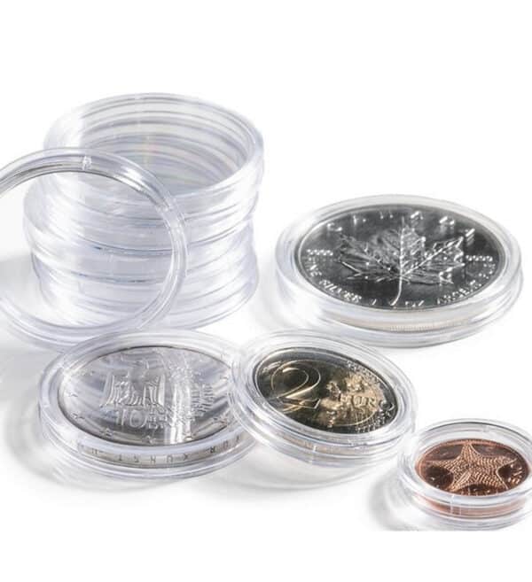 Conjunto de Capsulas redondas para monedas oro plata platino paladio | INVERMONEDA