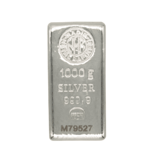 Lingote de Plata de Nadir Metal Refineri de 1 kilo - cara | INVERMONEDA