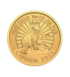 Moneda The Majestic Polar Bear Oro 1_10 oz 2022 cara - INVERMONEDA