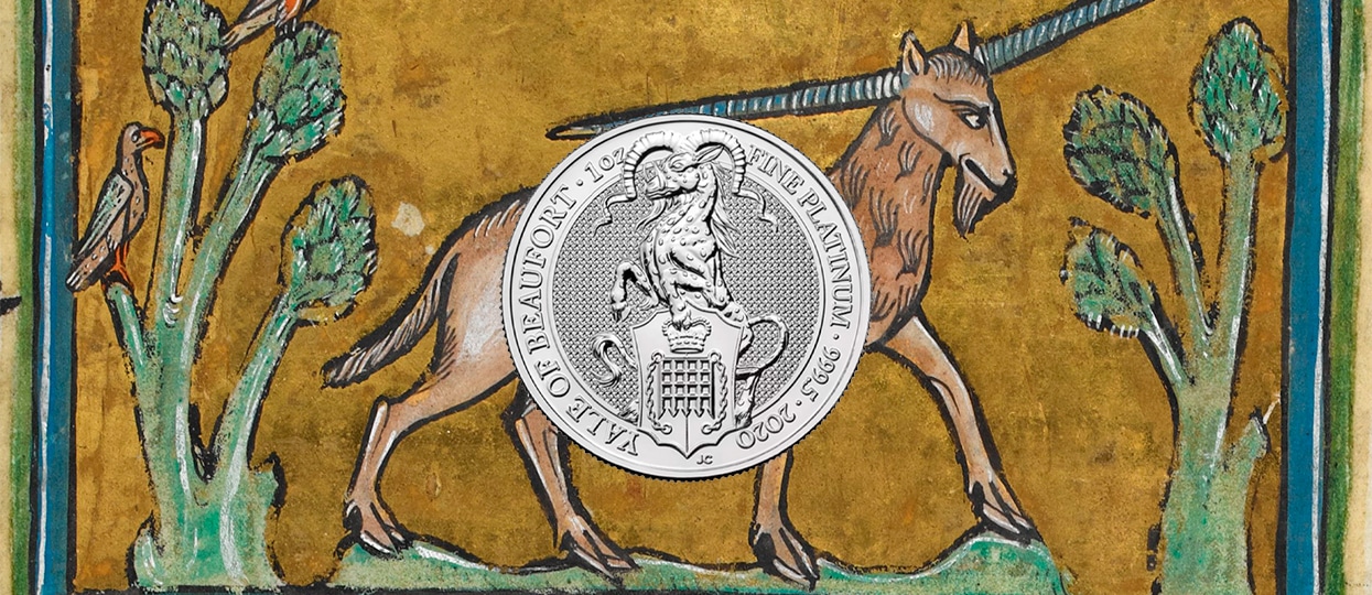 Así de espectacular luce la moneda de platino Yale de Beaufort, de la serie Bestias de la Reina
