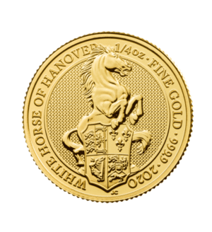 Moneda White Horse of Hanover Oro 1/4 2020 - Serie Bestias de la Reina