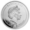 Perspectiva frontal de la cara de la moneda de plata Correcaminos, de la colección Looney Toones