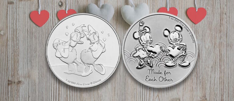 Las monedas de plata de Mickey y Minnie y Donald y Daisy, algunas de nuestras recomendaciones para regalar en San Valentín