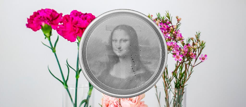La moneda Icon de la Mona Lisa, acuñada por la Pressburg Mint