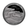 Perspectiva frontal de la cruz de la moneda de plata Titanoboa de la colección Prehistoric Life