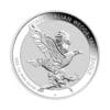 Perspectiva frontal de la cruz de la moneda de plata Wedge Tailed Eagle de 1 onza de 2023