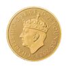 Perspectiva frontal de la moneda de oro 1/4 Coronación de Carlos III de 2023