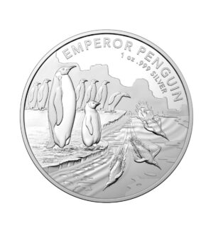 Moneda Pingüino Emperador Plata 1 Oz 2023 — Antarctic Territory
