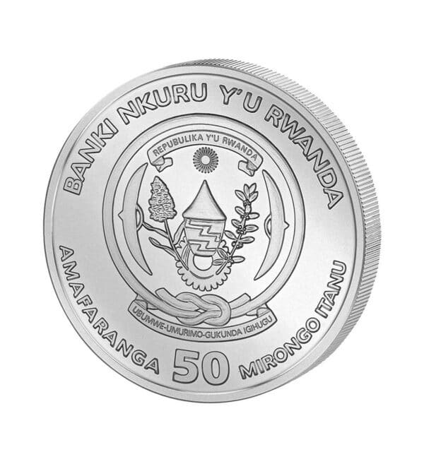 Perspectiva frontal de la cruz de la moneda de plata USS Constitution de 1 oz de 2022