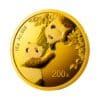 Perspectiva frontal de la cruz de la moneda de oro Panda Chino de 15 gramos de 2023