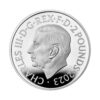 Perspectiva frontal de la cara de la moneda de plata Morgan Le Fay de 1 oz de 2023