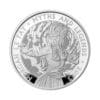 Perspetiva frontal de la cruz de la moneda de plata Morgan Le Fay de 1 oz de 2023