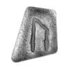 Perspectiva frontal de la runa de plata Uruz de 1 oz de 2023, con la letra apagada
