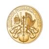 Perspectiva lateral del canto de la moneda de oro Filarmónica de Viena de 1/2oz de 2024