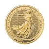 Perspectiva frontal de la cruz de la moneda de oro Britannia de 1oz de 2024, con la imagen de la diosa alzando su tridente